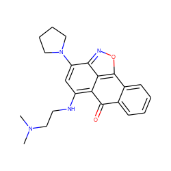 CN(C)CCNc1cc(N2CCCC2)c2noc3c2c1C(=O)c1ccccc1-3 ZINC000004961916