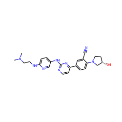 CN(C)CCNc1ccc(Nc2nccc(-c3ccc(N4CC[C@H](O)C4)c(C#N)c3)n2)cn1 ZINC000219377012