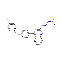 CN(C)CCNc1nc(-c2ccc(Oc3ccc(F)cc3)cc2)c2ccccc2n1 ZINC000116849740