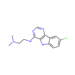 CN(C)CCNc1ncnc2c1[nH]c1ccc(Cl)cc12 ZINC000005041012