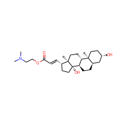 CN(C)CCOC(=O)/C=C/[C@H]1CC[C@]2(O)[C@@H]3CC[C@@H]4C[C@@H](O)CC[C@]4(C)[C@H]3CC[C@]12C ZINC000013780621