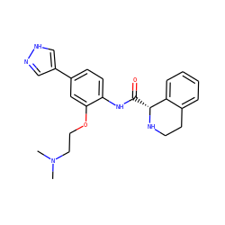 CN(C)CCOc1cc(-c2cn[nH]c2)ccc1NC(=O)[C@H]1NCCc2ccccc21 ZINC000058580915