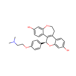 CN(C)CCOc1ccc([C@@H]2Oc3cc(O)ccc3C3=C2c2ccc(O)cc2OCC3)cc1 ZINC000049053883