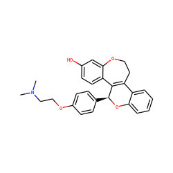 CN(C)CCOc1ccc([C@@H]2Oc3ccccc3C3=C2c2ccc(O)cc2OCC3)cc1 ZINC000049089690