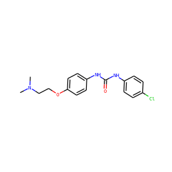 CN(C)CCOc1ccc(NC(=O)Nc2ccc(Cl)cc2)cc1 ZINC000096922423