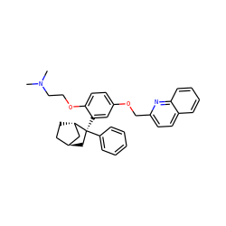 CN(C)CCOc1ccc(OCc2ccc3ccccc3n2)cc1[C@]1(c2ccccc2)C[C@H]2CC[C@H]1C2 ZINC000261103985