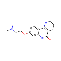 CN(C)CCOc1ccc2c3c(c(=O)[nH]c2c1)CCCN3 ZINC000118734561