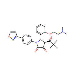 CN(C)CCOc1ccccc1[C@@H]1[C@@H](C(=O)C(C)(C)C)C(=O)C(=O)N1c1ccc(-c2ccon2)cc1 ZINC000169695155