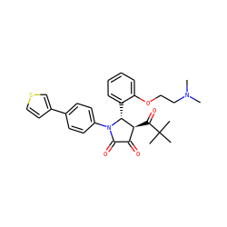 CN(C)CCOc1ccccc1[C@@H]1[C@@H](C(=O)C(C)(C)C)C(=O)C(=O)N1c1ccc(-c2ccsc2)cc1 ZINC000169695149