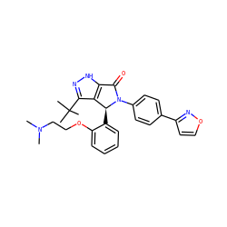 CN(C)CCOc1ccccc1[C@H]1c2c(C(C)(C)C)n[nH]c2C(=O)N1c1ccc(-c2ccon2)cc1 ZINC000096176978