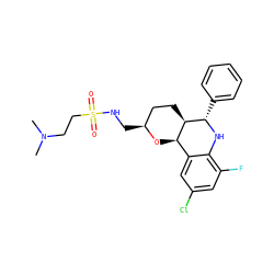 CN(C)CCS(=O)(=O)NC[C@H]1CC[C@@H]2[C@H](O1)c1cc(Cl)cc(F)c1N[C@H]2c1ccccc1 ZINC000049113405