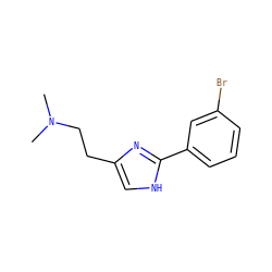 CN(C)CCc1c[nH]c(-c2cccc(Br)c2)n1 ZINC000026575227