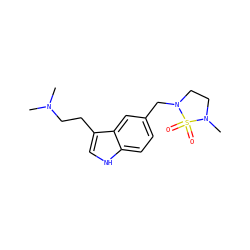CN(C)CCc1c[nH]c2ccc(CN3CCN(C)S3(=O)=O)cc12 ZINC000000005455