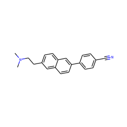 CN(C)CCc1ccc2cc(-c3ccc(C#N)cc3)ccc2c1 ZINC000028901410