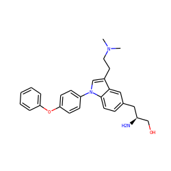 CN(C)CCc1cn(-c2ccc(Oc3ccccc3)cc2)c2ccc(C[C@H](N)CO)cc12 ZINC000146640244
