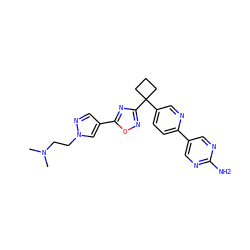 CN(C)CCn1cc(-c2nc(C3(c4ccc(-c5cnc(N)nc5)nc4)CCC3)no2)cn1 ZINC000096175548