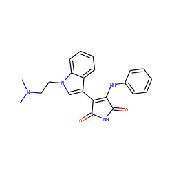 CN(C)CCn1cc(C2=C(Nc3ccccc3)C(=O)NC2=O)c2ccccc21 ZINC000028377333