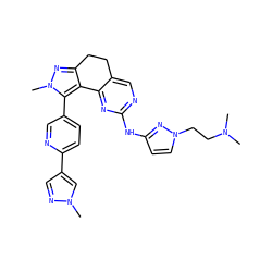 CN(C)CCn1ccc(Nc2ncc3c(n2)-c2c(nn(C)c2-c2ccc(-c4cnn(C)c4)nc2)CC3)n1 ZINC000224957545