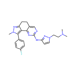CN(C)CCn1ccc(Nc2ncc3c(n2)-c2c(nn(C)c2-c2ccc(F)cc2)CC3)n1 ZINC000169702314