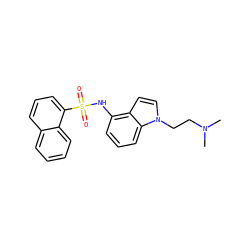 CN(C)CCn1ccc2c(NS(=O)(=O)c3cccc4ccccc34)cccc21 ZINC000013611667