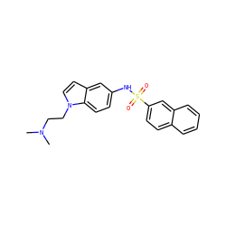 CN(C)CCn1ccc2cc(NS(=O)(=O)c3ccc4ccccc4c3)ccc21 ZINC000013611672