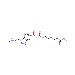 CN(C)CCn1cnc2cc(C(=O)NC(=O)NCCCCCC(=O)NO)ccc21 ZINC000049037521