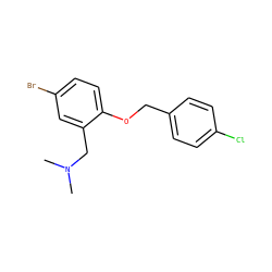 CN(C)Cc1cc(Br)ccc1OCc1ccc(Cl)cc1 ZINC000028821974