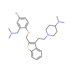 CN(C)Cc1cc(Br)ccc1OCc1sc2ccccc2c1CCN1CCC(N(C)C)CC1 ZINC000027526487