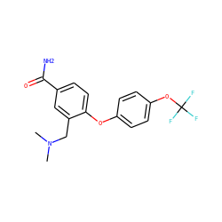 CN(C)Cc1cc(C(N)=O)ccc1Oc1ccc(OC(F)(F)F)cc1 ZINC000000593143