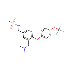 CN(C)Cc1cc(CNS(C)(=O)=O)ccc1Oc1ccc(OC(F)(F)F)cc1 ZINC000040933527