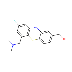 CN(C)Cc1cc(F)ccc1Sc1ccc(CO)cc1N ZINC000028966137