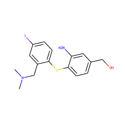 CN(C)Cc1cc(I)ccc1Sc1ccc(CO)cc1N ZINC000028966153
