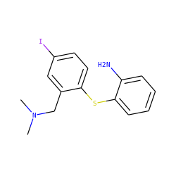 CN(C)Cc1cc(I)ccc1Sc1ccccc1N ZINC000095593142