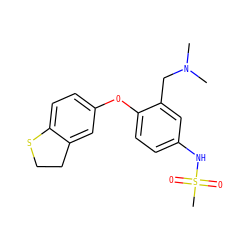 CN(C)Cc1cc(NS(C)(=O)=O)ccc1Oc1ccc2c(c1)CCS2 ZINC000045498072