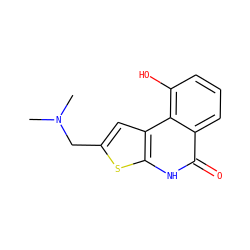 CN(C)Cc1cc2c([nH]c(=O)c3cccc(O)c32)s1 ZINC000068267124
