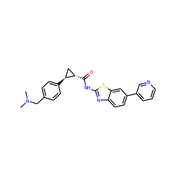 CN(C)Cc1ccc([C@H]2C[C@@H]2C(=O)Nc2nc3ccc(-c4cccnc4)cc3s2)cc1 ZINC000095921411