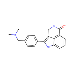 CN(C)Cc1ccc(-c2[nH]c3cccc4c3c2CNC4=O)cc1 ZINC000000008779