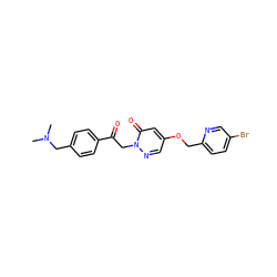 CN(C)Cc1ccc(C(=O)Cn2ncc(OCc3ccc(Br)cn3)cc2=O)cc1 ZINC000146142565