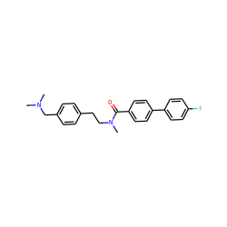 CN(C)Cc1ccc(CCN(C)C(=O)c2ccc(-c3ccc(F)cc3)cc2)cc1 ZINC000028649154