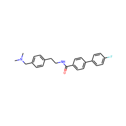 CN(C)Cc1ccc(CCNC(=O)c2ccc(-c3ccc(F)cc3)cc2)cc1 ZINC000028649121