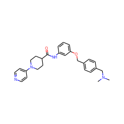 CN(C)Cc1ccc(COc2cccc(NC(=O)C3CCN(c4ccncc4)CC3)c2)cc1 ZINC000096285753