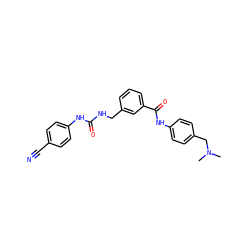 CN(C)Cc1ccc(NC(=O)c2cccc(CNC(=O)Nc3ccc(C#N)cc3)c2)cc1 ZINC000045337682
