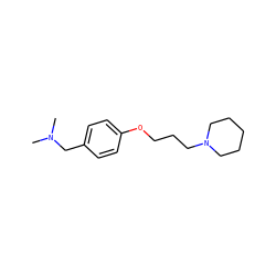 CN(C)Cc1ccc(OCCCN2CCCCC2)cc1 ZINC000013526542
