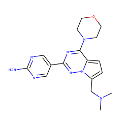 CN(C)Cc1ccc2c(N3CCOCC3)nc(-c3cnc(N)nc3)nn12 ZINC000474609891