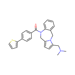 CN(C)Cc1ccc2n1Cc1ccccc1N(C(=O)c1ccc(-c3cccs3)cc1)C2 ZINC000028528278