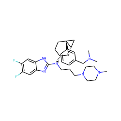 CN(C)Cc1cccc([C@]23CC[C@@H](N(CCCN4CCN(C)CC4)c4nc5cc(F)c(F)cc5[nH]4)C[C@H]2C3)c1 ZINC000036351809
