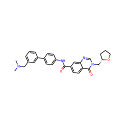 CN(C)Cc1cccc(-c2ccc(NC(=O)c3ccc4c(=O)n(C[C@@H]5CCCO5)cnc4c3)cc2)c1 ZINC000045201222