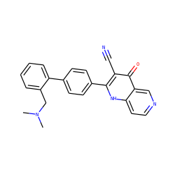 CN(C)Cc1ccccc1-c1ccc(-c2[nH]c3ccncc3c(=O)c2C#N)cc1 ZINC000073295811