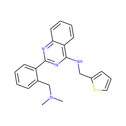 CN(C)Cc1ccccc1-c1nc(NCc2cccs2)c2ccccc2n1 ZINC000004266440