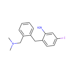 CN(C)Cc1ccccc1Cc1ccc(I)cc1N ZINC000013584120
